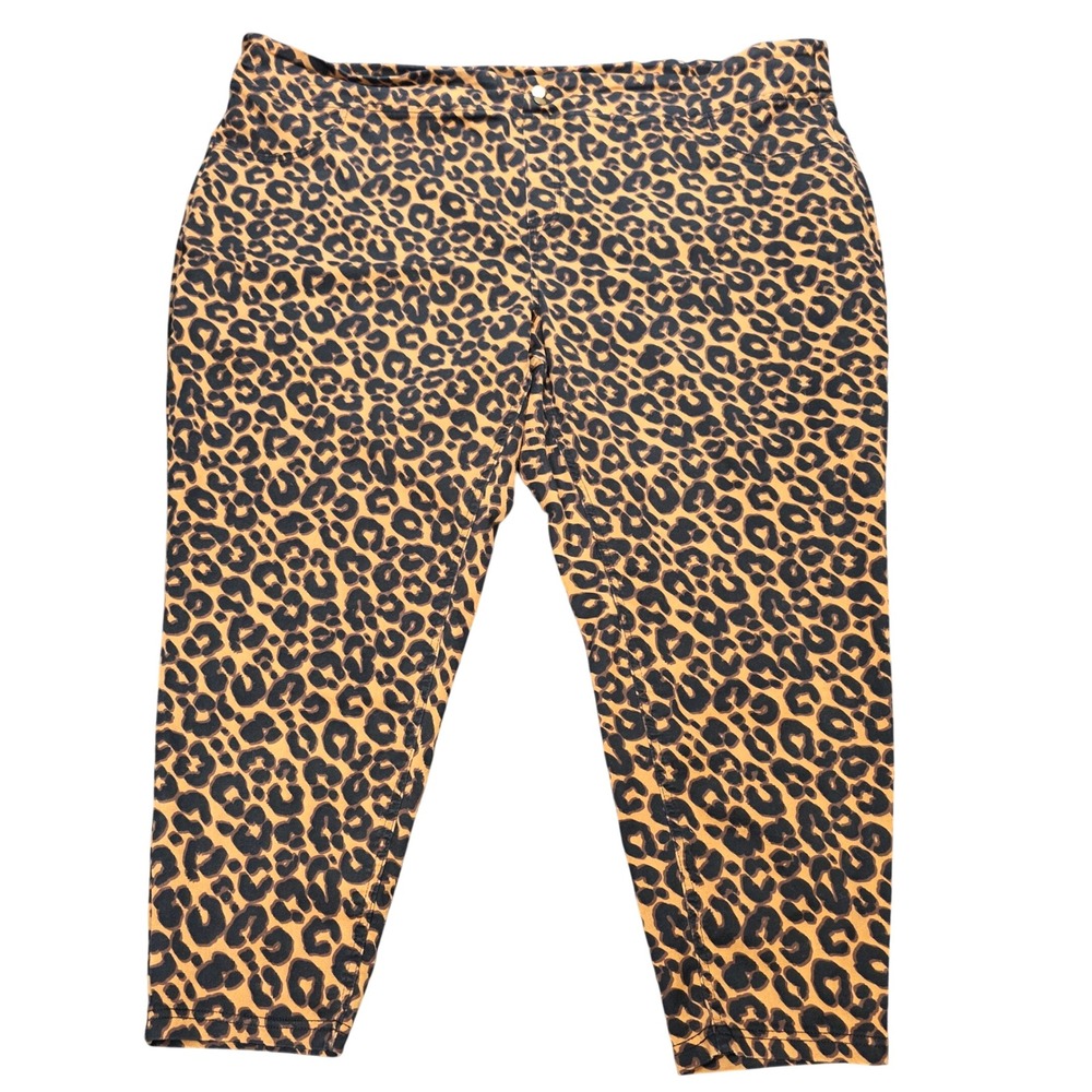 Terra & Sky Leopard Print Jeggings Women's Size 5X Animal Pattern High Rise